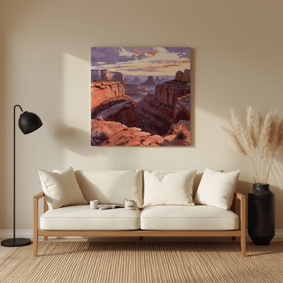 Art mural brun en métal du sud-ouest des paysages rocheux 127