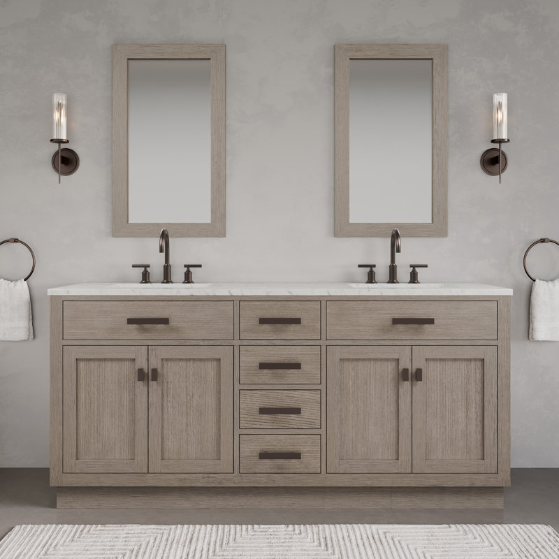 Ashanda 72'' W Single Vanity, Gray Oak