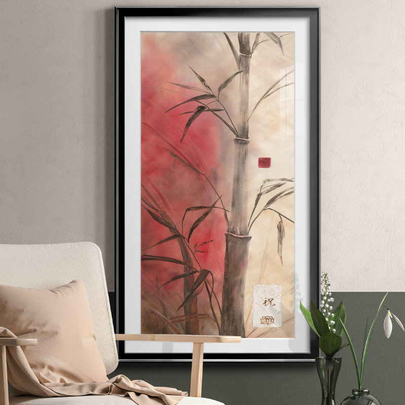 Bamboo Design II - Peinture encadrée, Noir, H 10,5 po x l 18,5 po x P 1,5 po