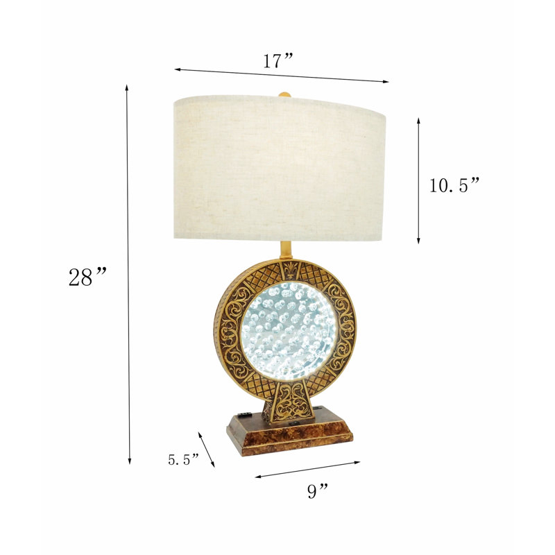 Ecke Crystal USB Table Lamp