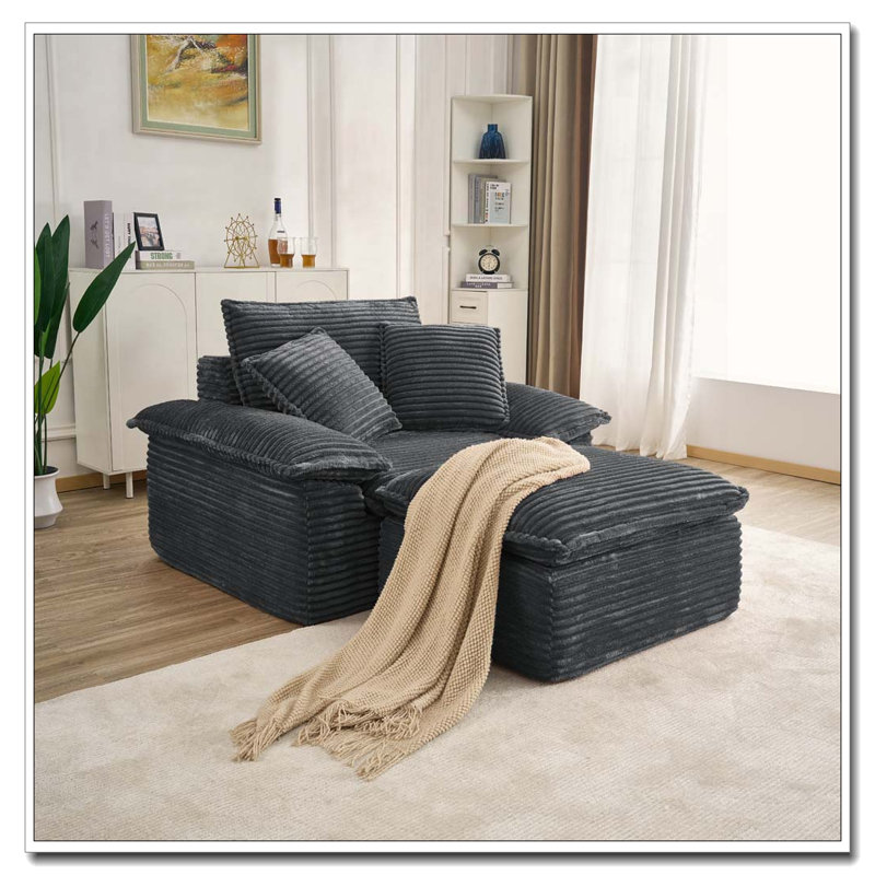 Fauteuil surdimensionné de 47 po, Gris