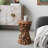 12X12x19" Brown Mulberry And Paulownia Wood Accent Table