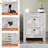 Tryston 3-pieces Rustic & Farmhouse Queen Bedroom Set, White-118138201-118138203