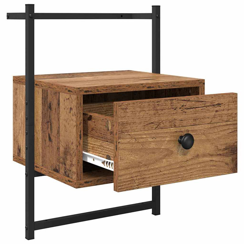 35cm W Manufactured Wood Bedside Table, Old Wood