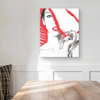 Woman with Big Hat - Figurative Metal Print for Home Decor
