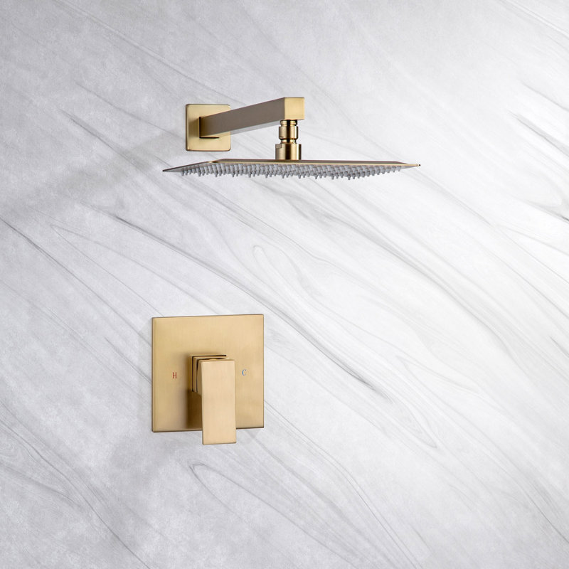 Square Pressure Balanced Complete Shower System With Rough-In Valve