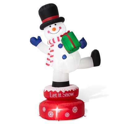 Lighted Rotating Snowman Inflatable -  Glitzhome, 2005200023