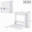 Lit escamotable double avec bureau et bibliothèque, blanc-623946048-623946111