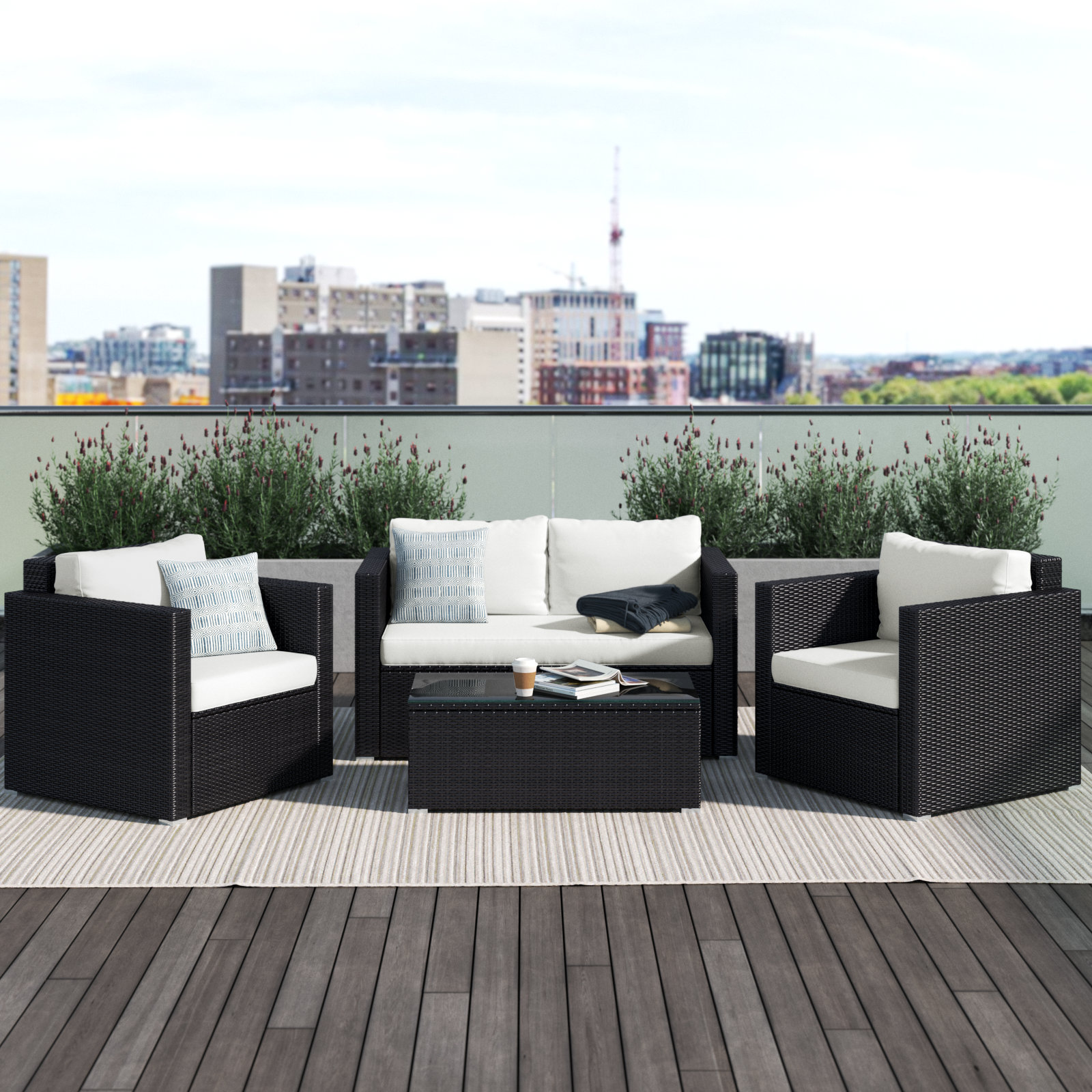 Rattan garden online settee