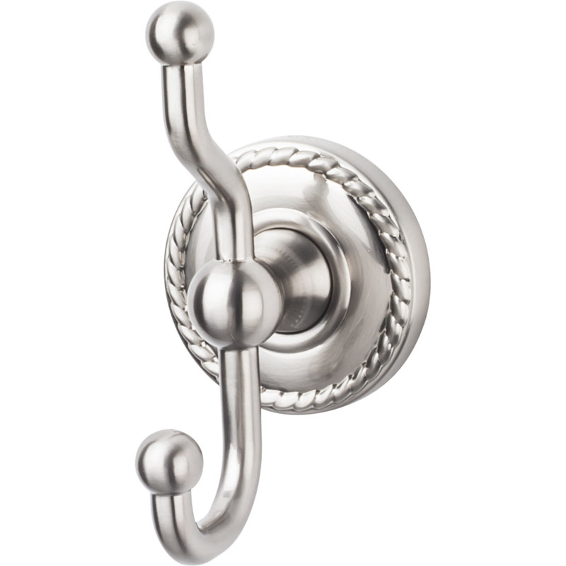 Edwardian Bath Wall Mounted Rope Hooks, Brushed Satin Nickel