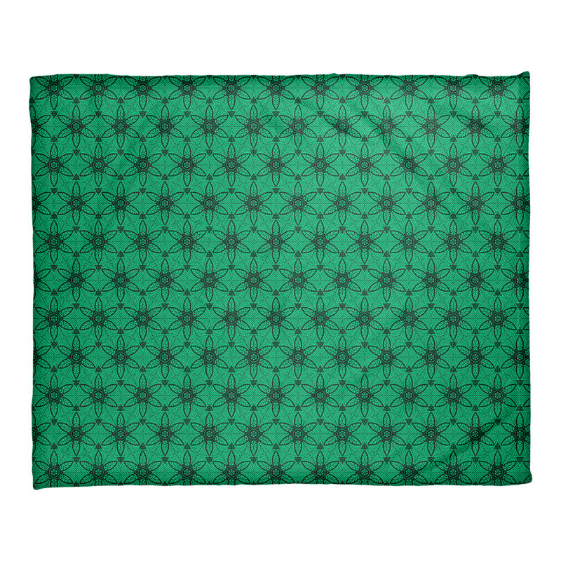 Couverture à motif de cercles ornés Katelyn Elizabeth, l 32,5 po x L 42,5 po, Vert