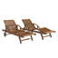 Chaise longue d'extérieur en bois d'eucalyptus avec accoudoirs et repose-pieds réglable Caspian