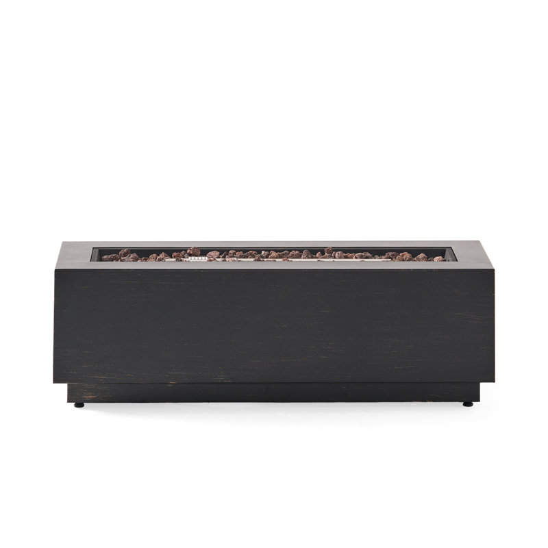 50,000 Dark Grey Fireplace, Rectangular Iron, Fashionable Outdoor Addition, No Assembly 40" Fire Pit, , Grey, Accessory,