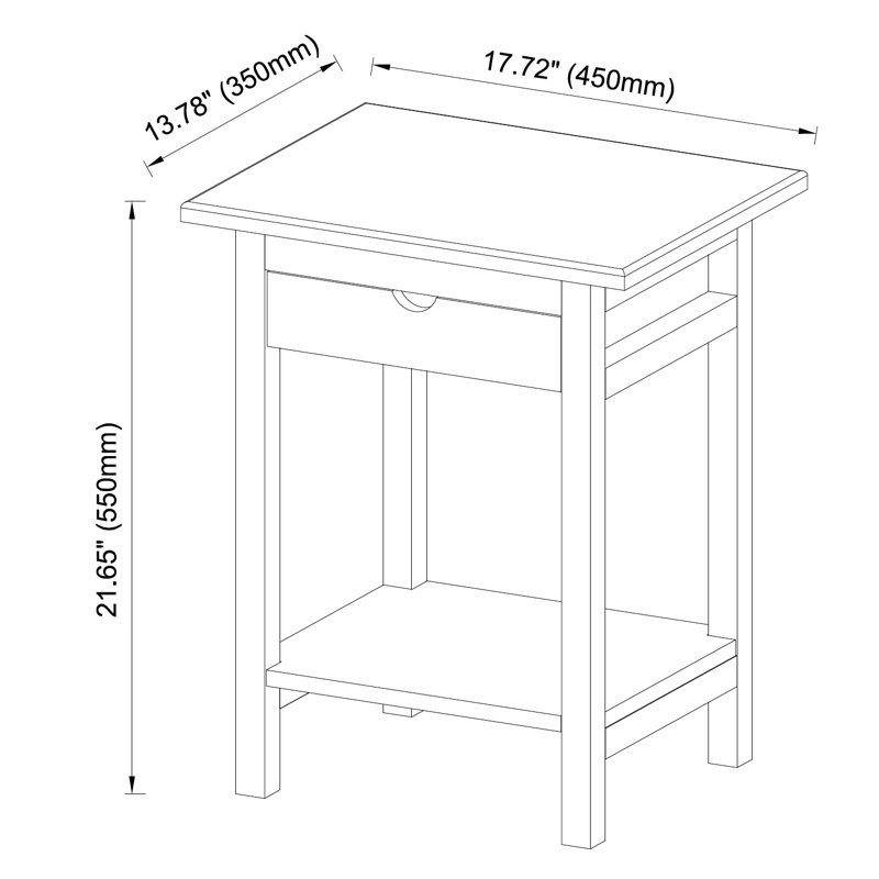 Alfie-Thomas End Table with Storage, Black