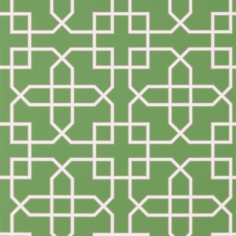 Hampton Trellis Wallpaper, Botanical Green