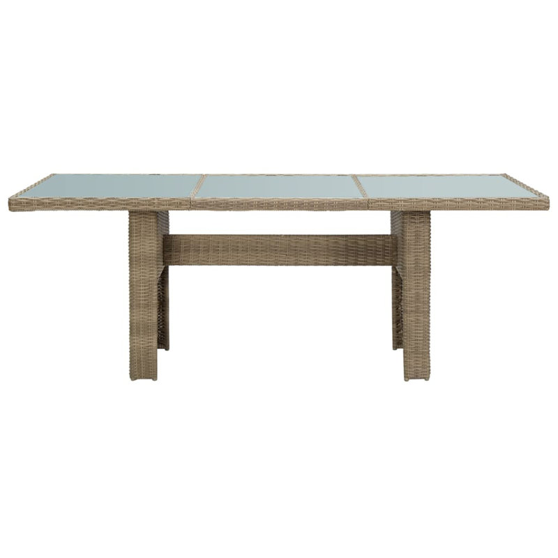 Alt Rectangular Wicker Outdoor Dining Table , 200cm cm W 100cm cm D, Mix Grey, Transparent