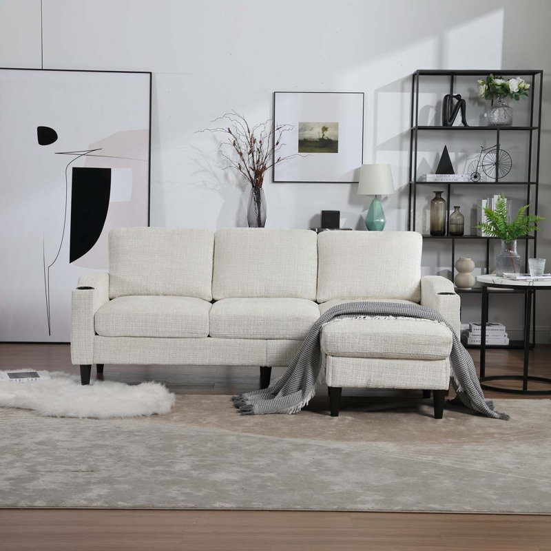 Canapé modulaire 2 pièces Adylynn, Chenille beige