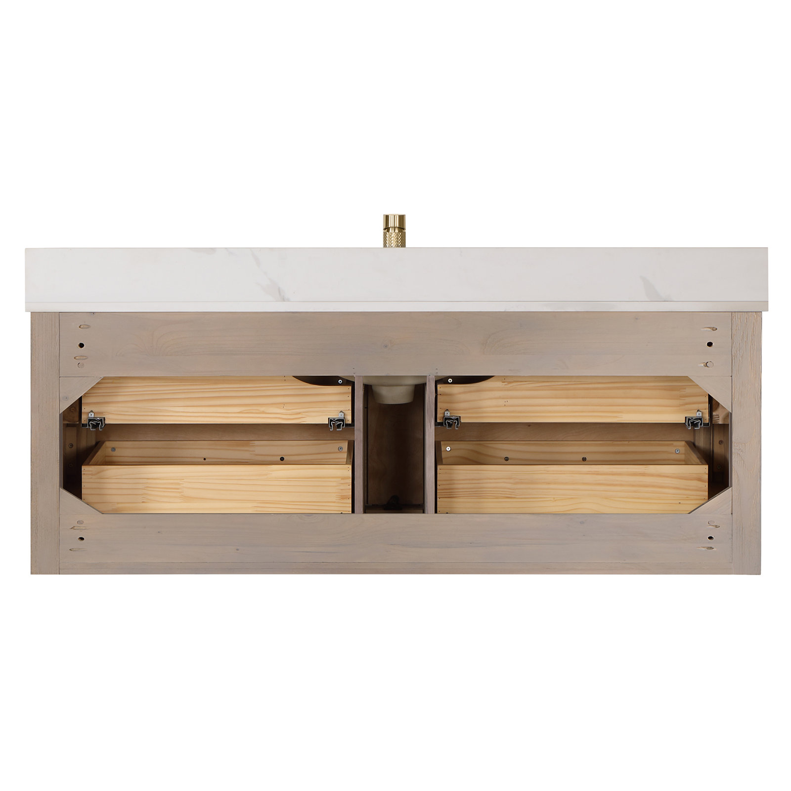 Cristo 55'' Single Bathroom Vanity, Dark Brown Oak