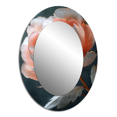 Miroir mural rose traditionnel rose doré et pivoine au soleil II