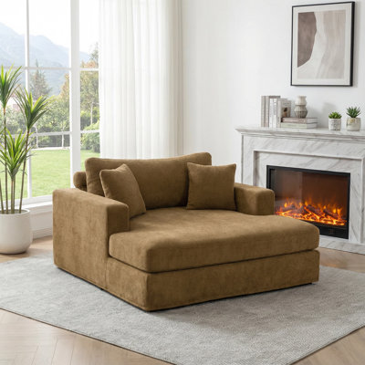 56.3" Wide Extra-Large Sofa Bed, Chenille