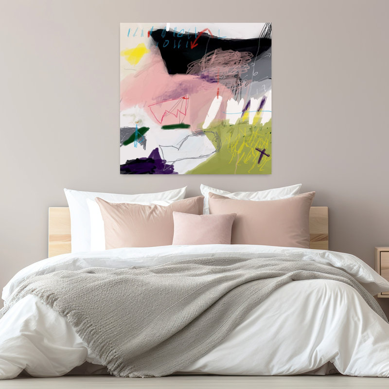 Le Din des vagues, art contemporain abstrait, H 32 po x l 32 po