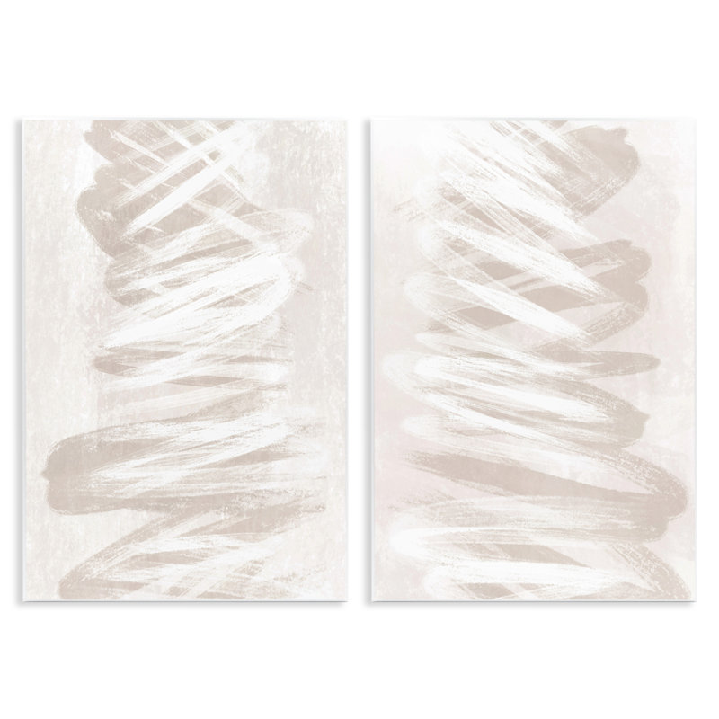 Ensemble de 2 plaques murales Minimal Beige Waves, design par Martina Pavlova, H 15 po x l 10 po