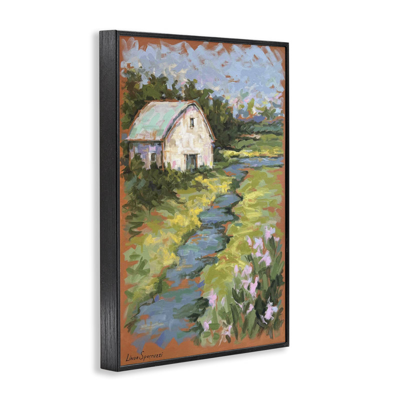 Psaume 23, scène de grange, estampe numérique sur toile grise, design par Linda Sperruche, H 24 po x l 16 po