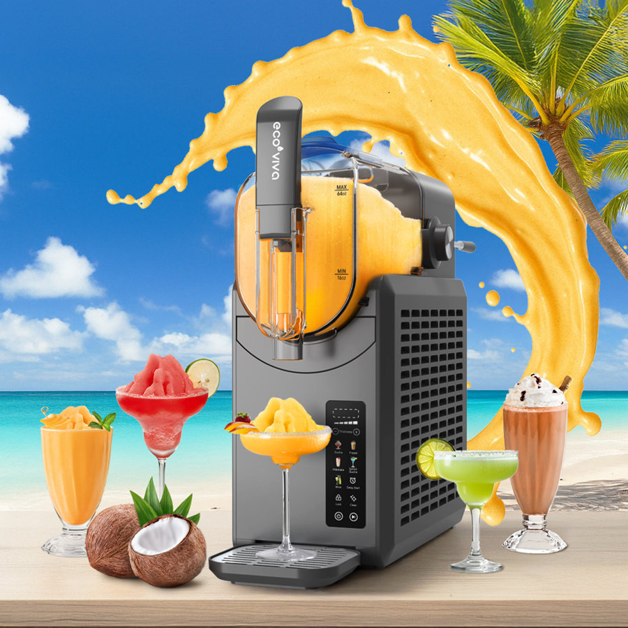 Self-Cleaning Slushie Machine 88 oz Color-Screen Slushy Machine Frozen Drink Maker with Flashfreezing Technology, 12H Freshness, 5 Preset Settings and Child-Lock (No Ice Needed) Margarita, Cocktails, Milk Shake, FrappΓ© and More