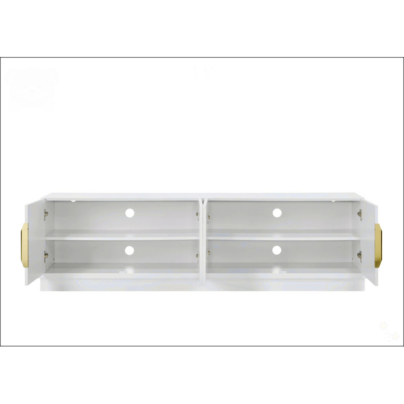 White 4-Door TV Stand