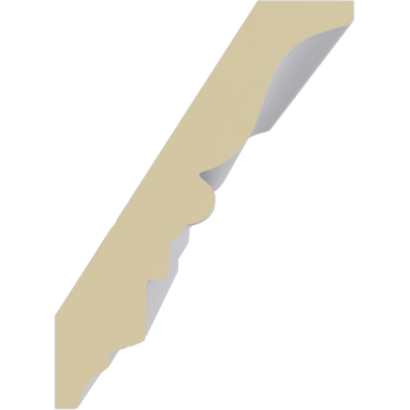 Primed White Geometric Crown Moulding Sample, 12 in