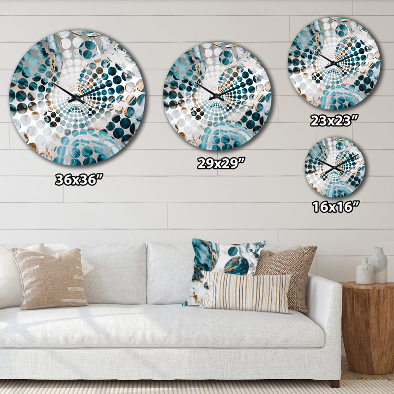 Abegail - Horloge murale abstraite en marbre, Très grand