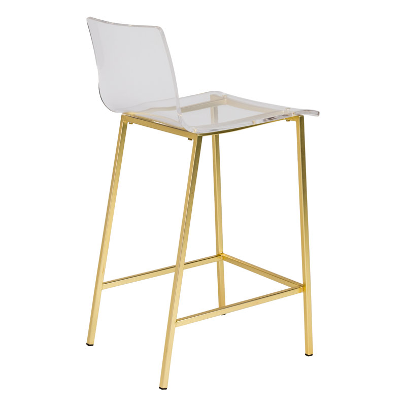 Izidora Counter Stool with Metal Frame, Gold