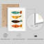 «Colorful Fish Coastal Modern», impression encadrée, affiches, salle de bain, petit art mural-104783527-104783530