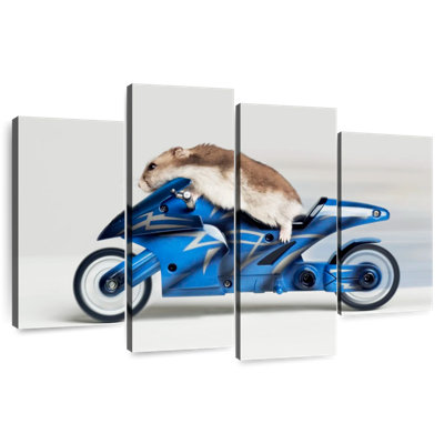 Hamster On A Toy Motorcycle