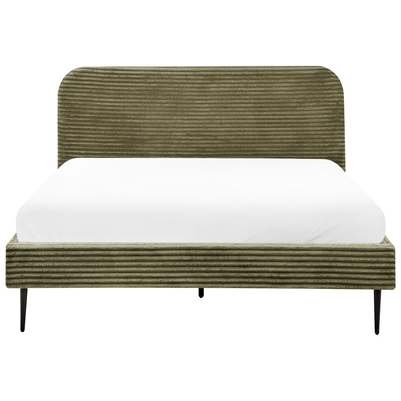 Bed Corduroy Fieldsboro, Green, European Kingsize (160 x 200 cm)