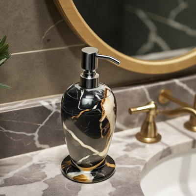 Natural Marble Hand Wash Liquid Dispenser - Handmade 8” Inches Refillable Bottle. Perfect For Soap, Lotion, Or Sanitizer. Bringing A Touch Of Luxury To Your Daily Routine