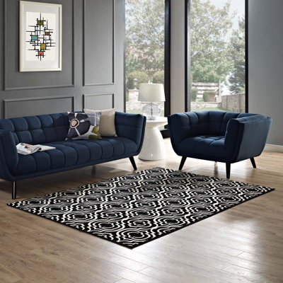 Tapis transitionnel à motif de treillis marocain par Modway