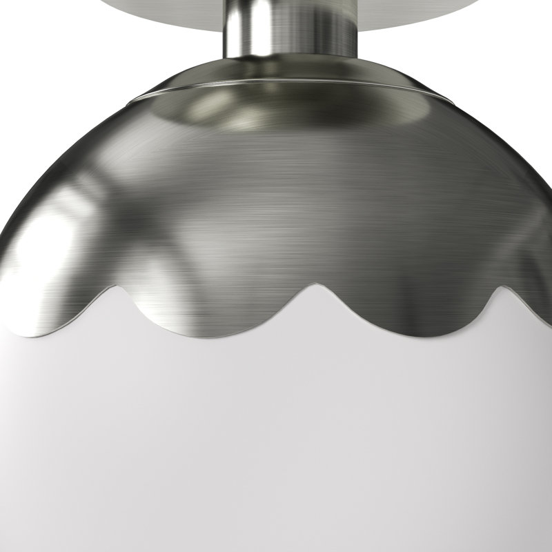 Plafonnier semi-encastré 1 lumière l 7,87 po, Nickel brossé