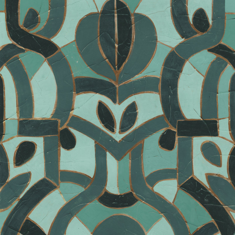 Turquoise Mosaic I by June Erica Vess - Wrapped Canvas Print, 91cm H x 91cm W