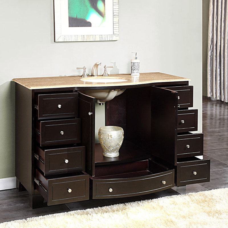 Vivaan 55'' Single Bathroom Vanity with Stone Top
