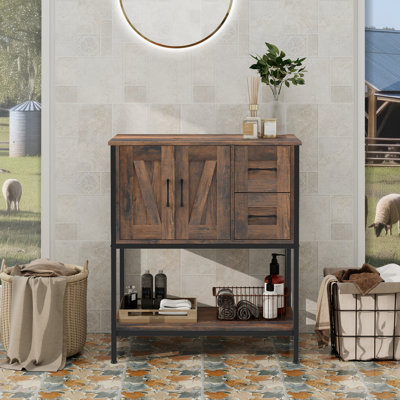 Free Standing Farmhouse Style Bathroom Vanity with Storage