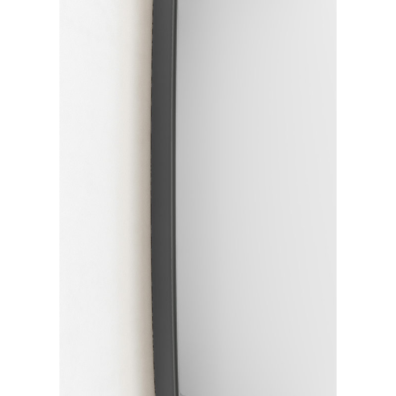 Brunsville Wood Flat Wall Mirror, Graphite