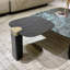 Modern  Green Marble Coffee Table Set With Side Table