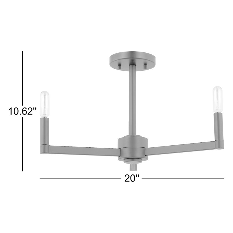 Fullton 3 - Light Semi Flush Mount, Midnight Black