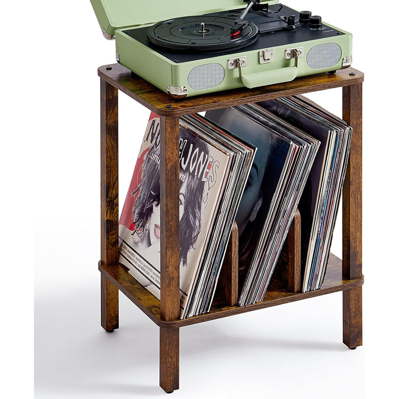 Two-layer turntable stand with vinyl record storage