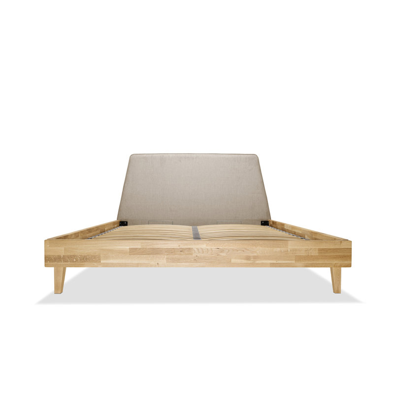 Upholstered Bed, 140 x 200 cm, Taupe