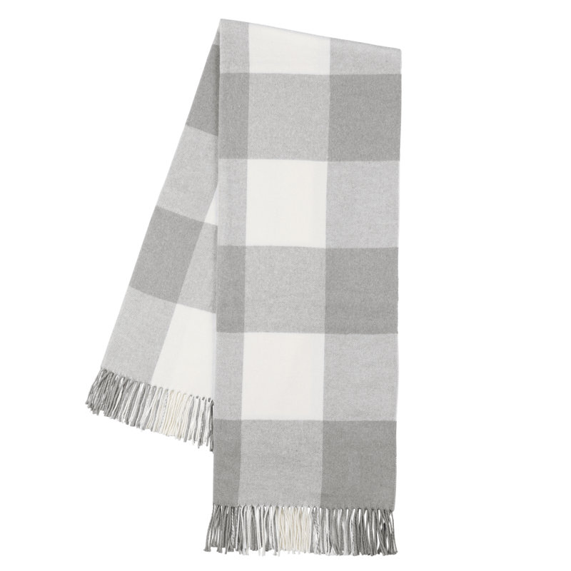 Buffalo Check Throws, Light Gray