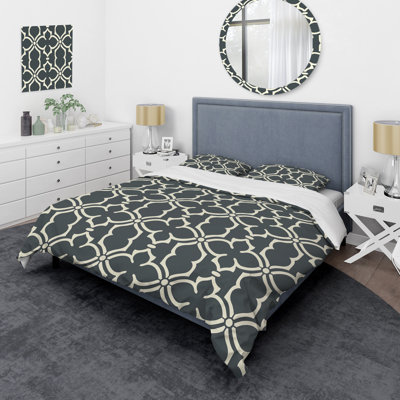 Ensemble de housse de couette Beige Modern Trellis III - Modern