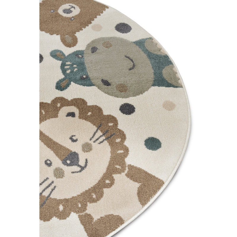Adventures Children Beige Rug, Round 140cm