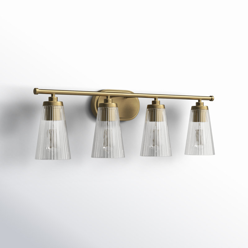Luminaire de meuble-lavabo 3 lumières Jeanie en nickel poli, Laiton